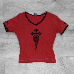 Vintage red y2k crop top